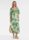 Endless - Vestido Feminino Super Midi Estampado Preto - variação: Verde