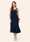 Endless - Vestido Feminino Super Midi Evasê Liso Azul - variação: Azul