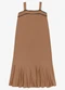 Endless - Vestido Feminino Super Midi Evasê Liso Azul - variação: Marrom