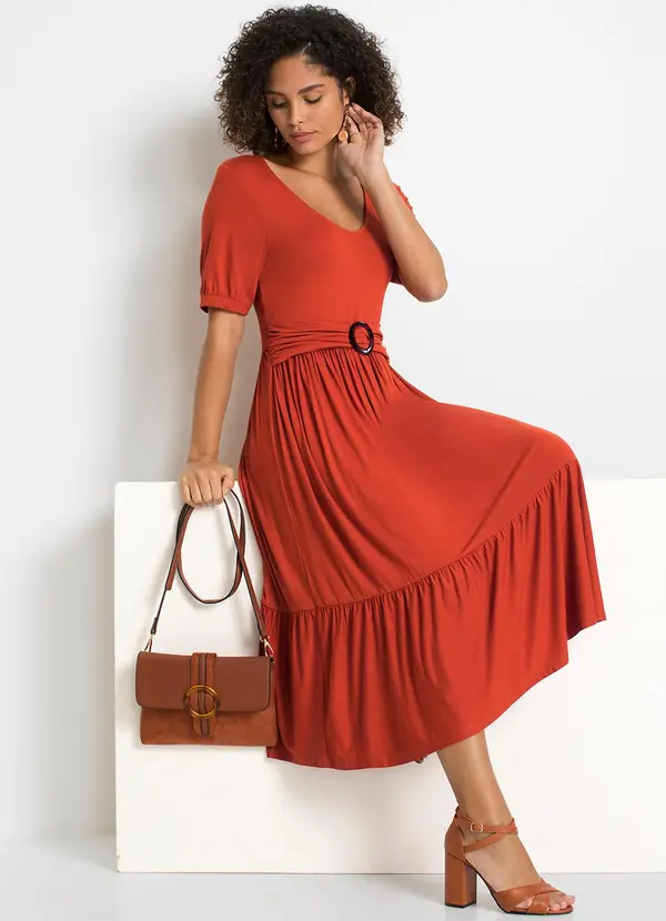 bonprix - Vestido Ferrugem em Malha de Viscose 3