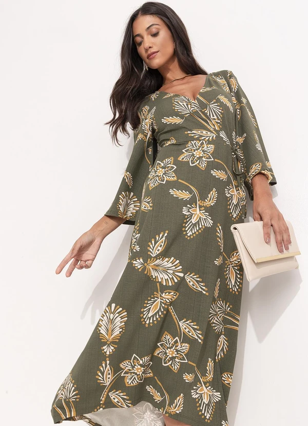 Quintess - Vestido Floral Abstrato em Malha de Viscose 3