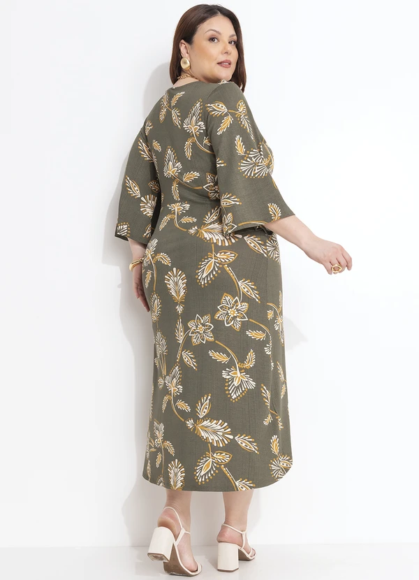 Quintess - Vestido Floral Abstrato em Malha de Viscose 6