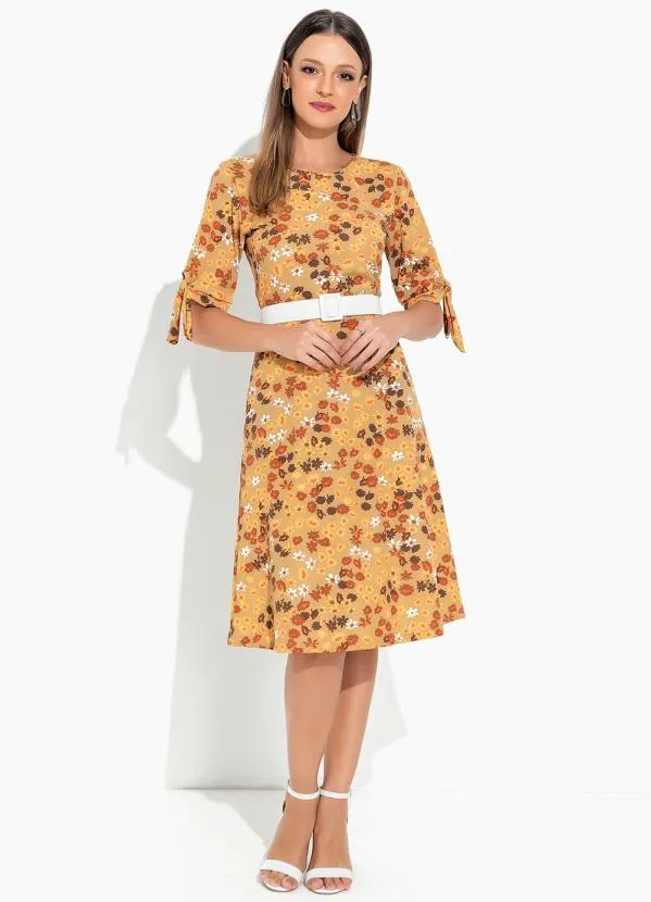 Rosalie - Vestido Floral Amarelo com Manga 3