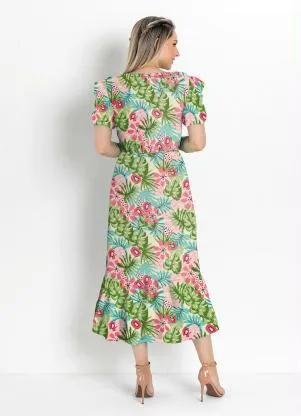 Rosalie - Vestido Floral AmareloDe Babado - ROSALIE