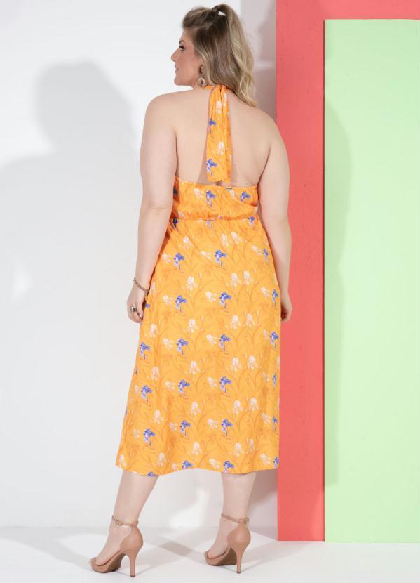 Outlet - Vestido Floral Amarelo Frente Única 4