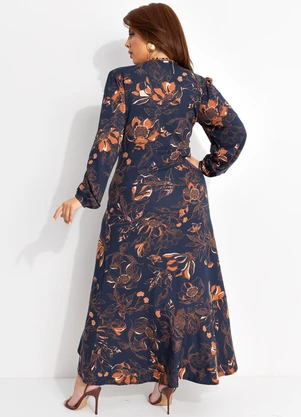 Quintess - Vestido Floral Artístico em Malha de Viscose - QUINTESS