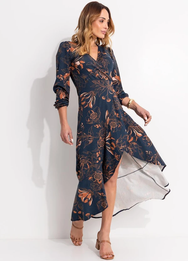 Quintess - Vestido Floral Artístico em Malha de Viscose 3