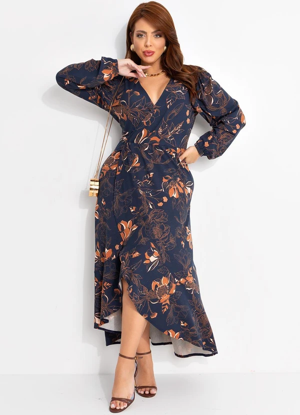 Quintess - Vestido Floral Artístico em Malha de Viscose 7