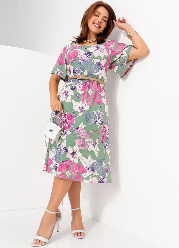 Quintess - Vestido Floral Artístico em Malha de Viscose 10