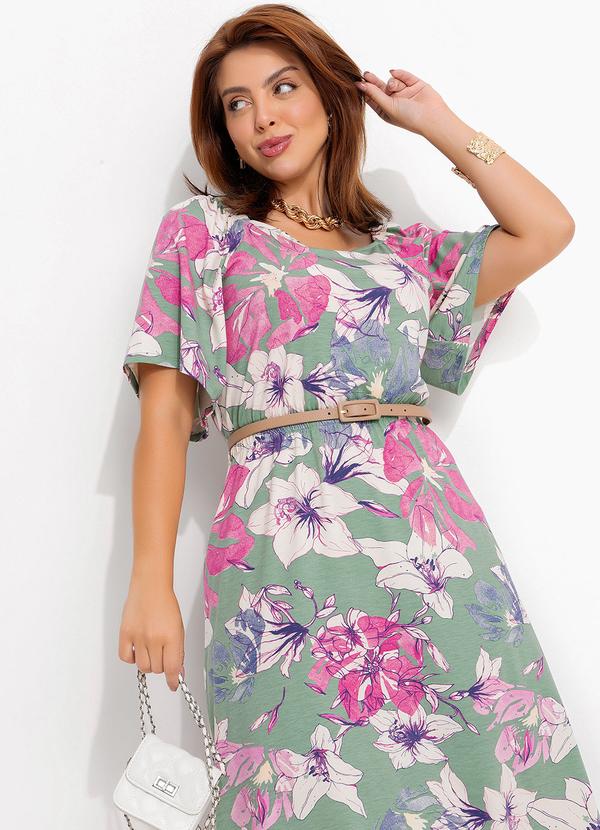 Quintess - Vestido Floral Artístico em Malha de Viscose 12
