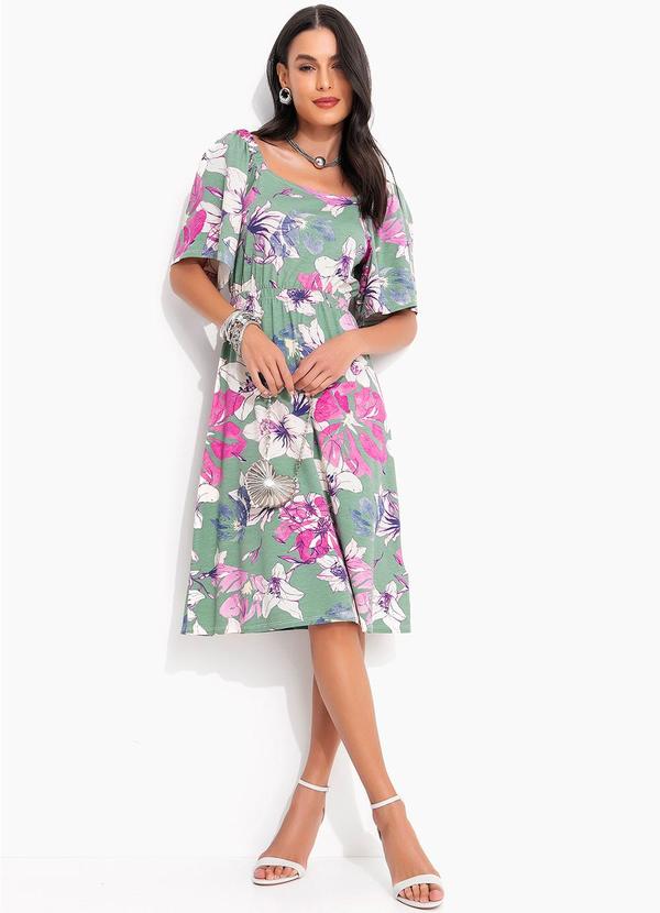 Quintess - Vestido Floral Artístico em Malha de Viscose 5