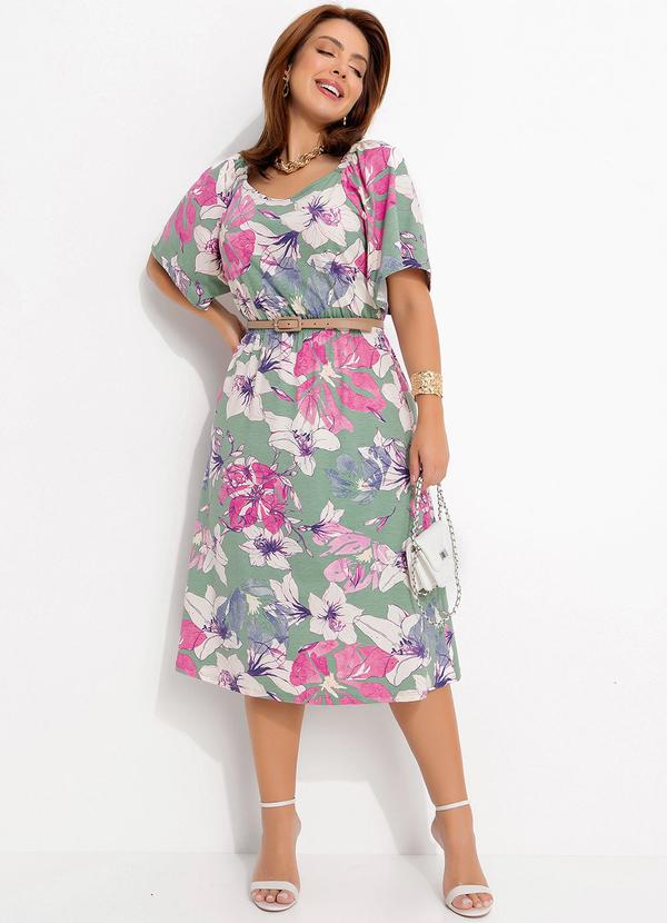 Quintess - Vestido Floral Artístico em Malha de Viscose 8