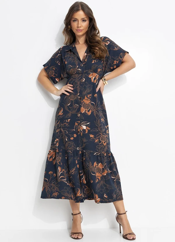 Quintess - Vestido Floral Artístico em Malha de Viscose 2