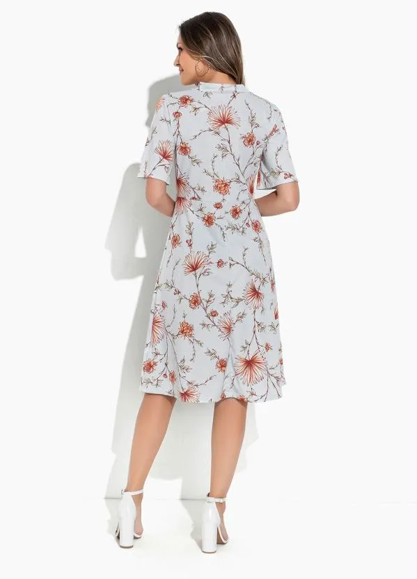 Rosalie - Vestido Floral AzulCom Gola Laço 2