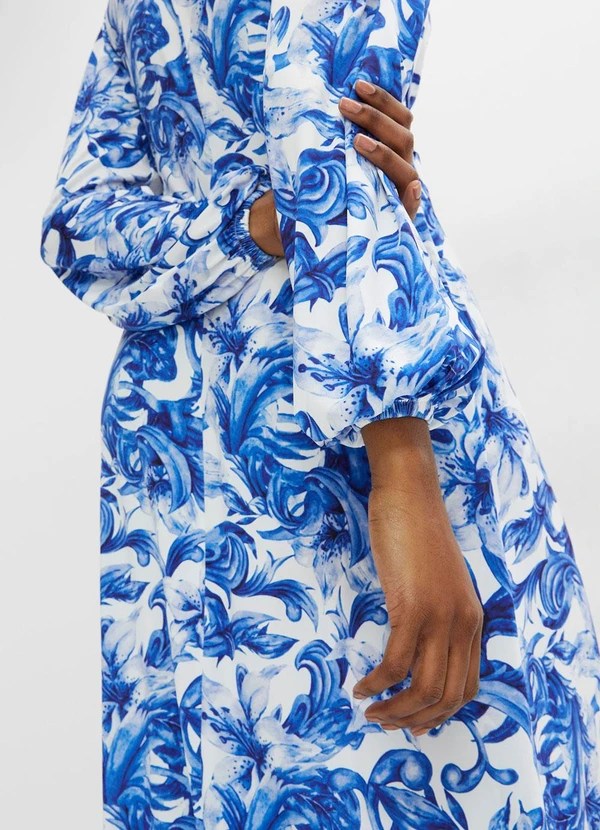 bonprix - Vestido Floral Azul em Malha Fria 5