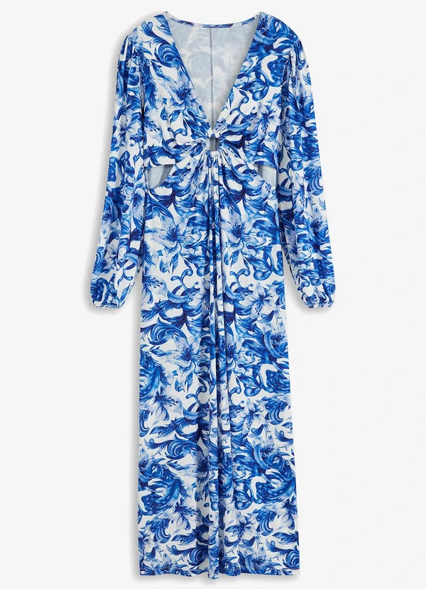 bonprix - Vestido Floral Azul em Malha Fria 8