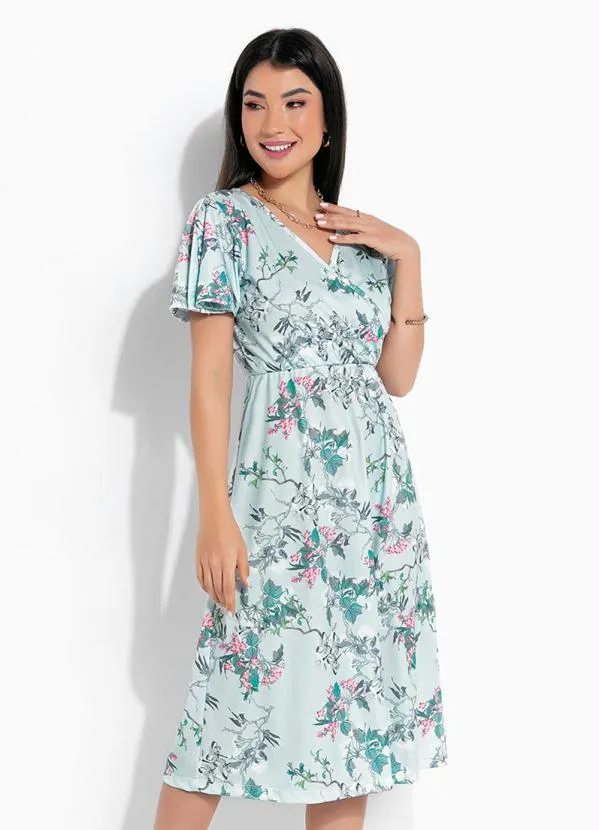 Rosalie - Vestido Floral Azul Transpassado