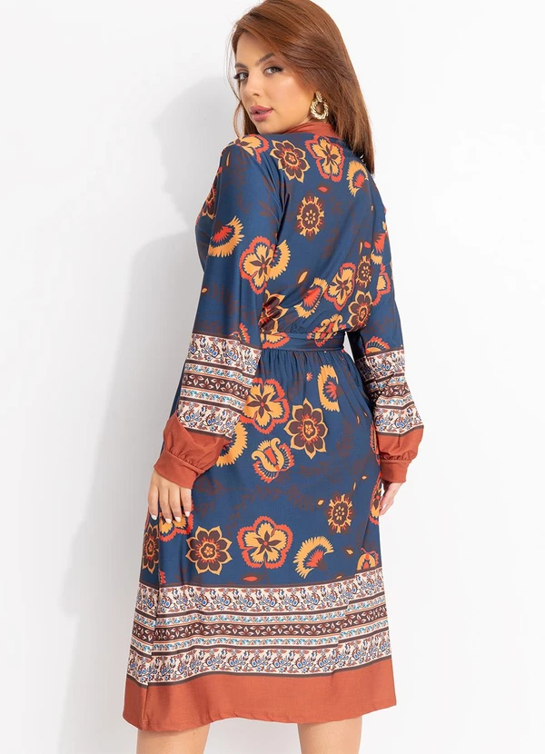 Quintess - Vestido Floral Boho em Malha Fria 3