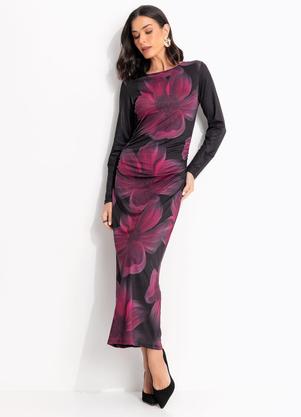 Vestido (Floral Bord�) em Malha Fria