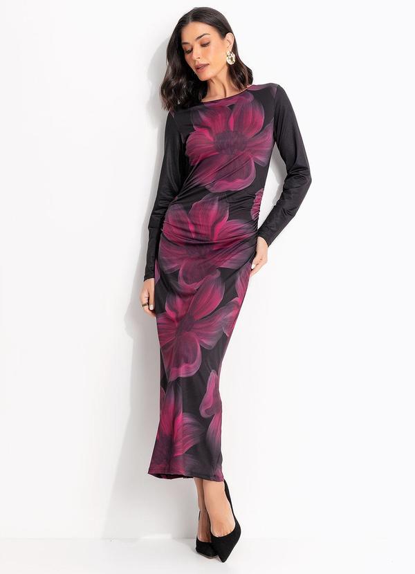 Vestido (Floral Bord�) em Malha Fria