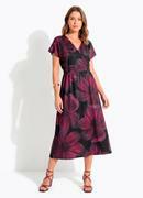 Vestido Floral Bord� em Malha Fria