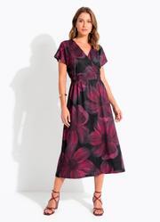 Vestido Floral Bord� em Malha Fria