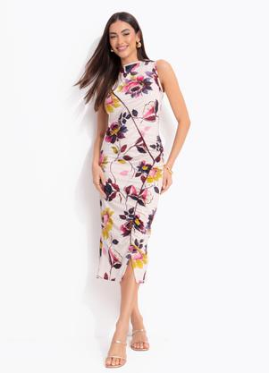 Vestido (Floral Bord�) em Malha Fria