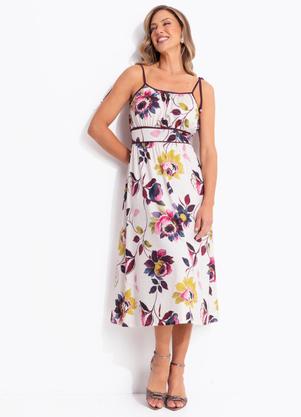 Vestido (Floral Bord�) em Malha Fria