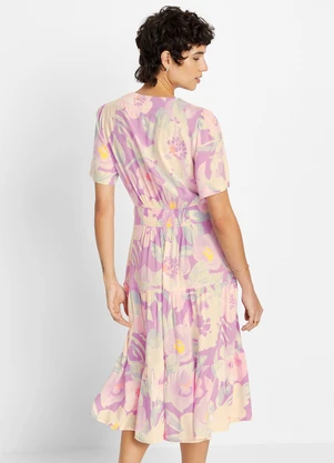 bonprix - Vestido Floral Borrado em Viscose Plana - BONPRIX