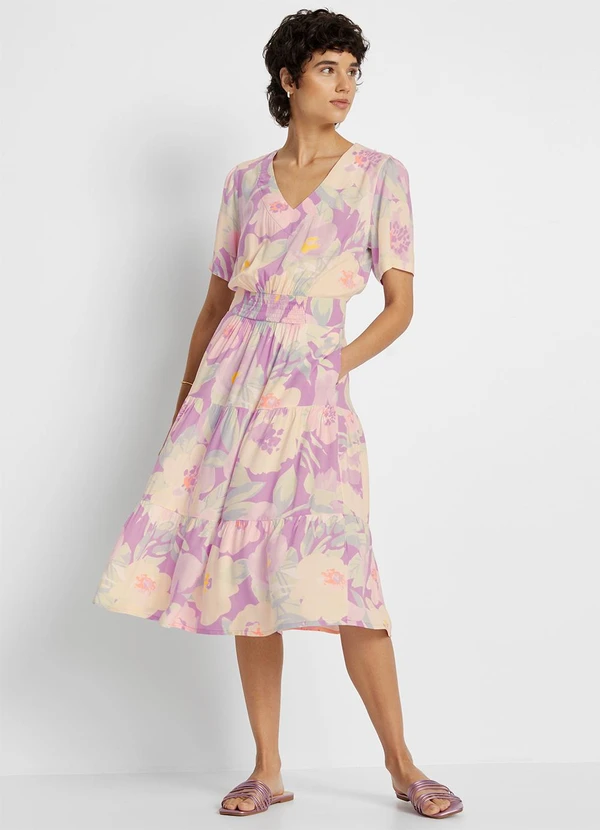 bonprix - Vestido Floral Borrado em Viscose Plana 3