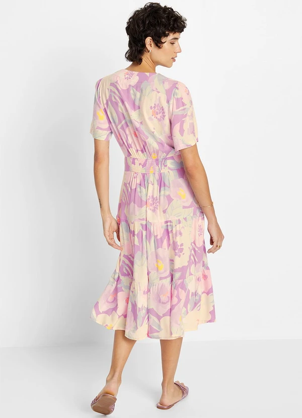 bonprix - Vestido Floral Borrado em Viscose Plana 4