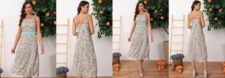 Vestido Floral Botnico Mini em Malha
