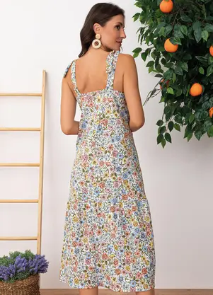 Moda Pop - Vestido Floral Botânico Mini em Malha - MODA POP