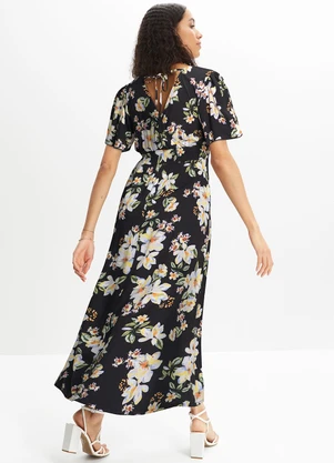 bonprix - Vestido Floral Clássico em Viscose Plana - BONPRIX