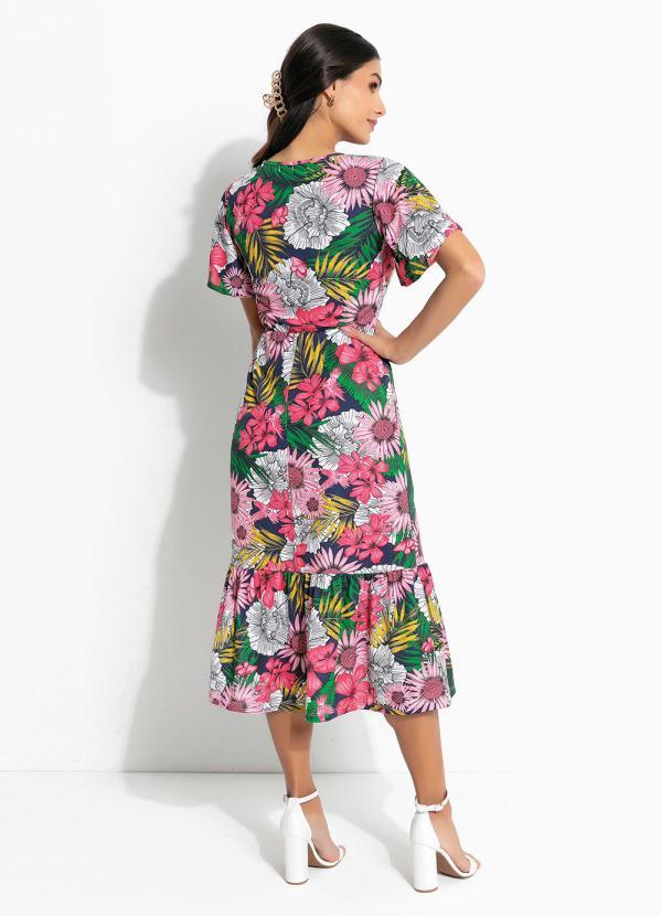 Outlet - Vestido Floral Color com Babado 2