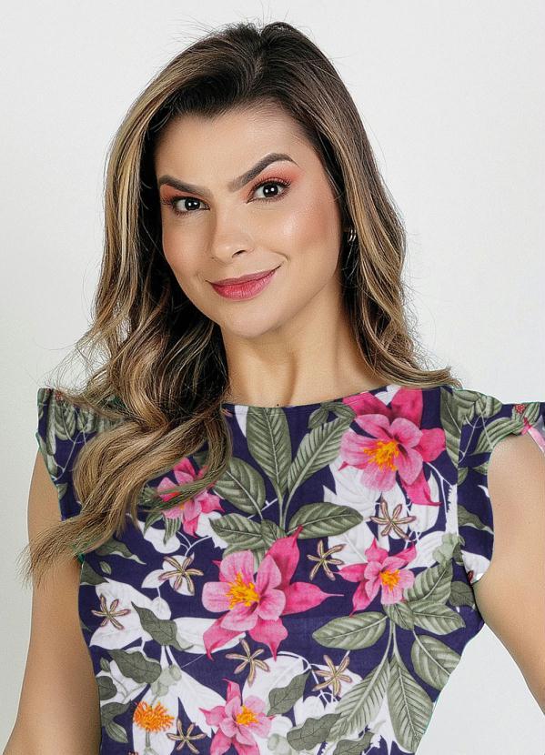 Rosalie - Vestido Floral com Babado Moda Evangélica 3