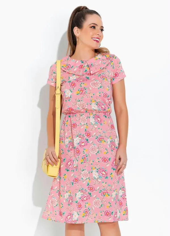 Rosalie - Vestido Floral com Gola