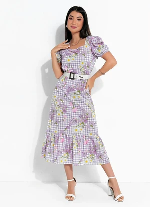 Rosalie - Vestido Floral com Manga Bufante - ROSALIE