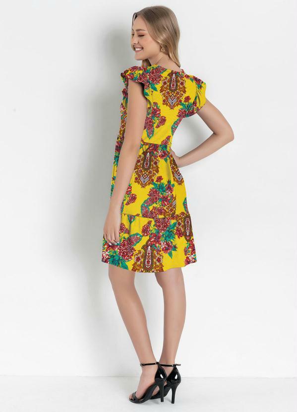 Moda Pop - Vestido Floral com Manga em Babado 4