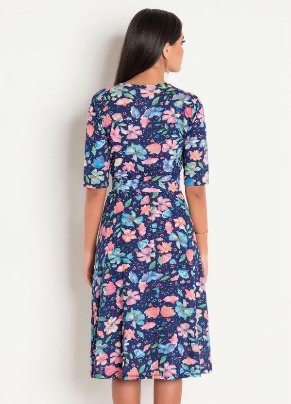 Rosalie - Vestido Floral com Mangas 3/4 Moda Evangélica 2