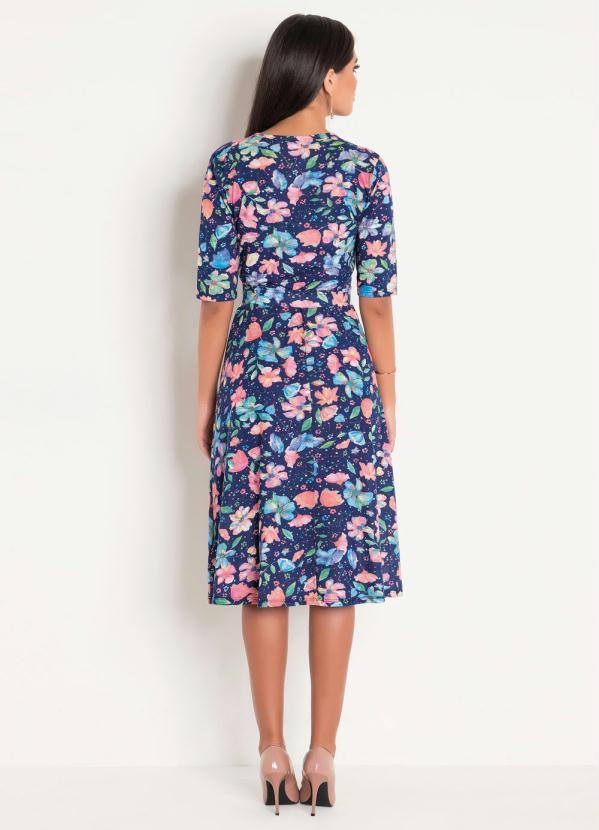 Rosalie - Vestido Floral com Mangas 3/4 Moda Evangélica 4