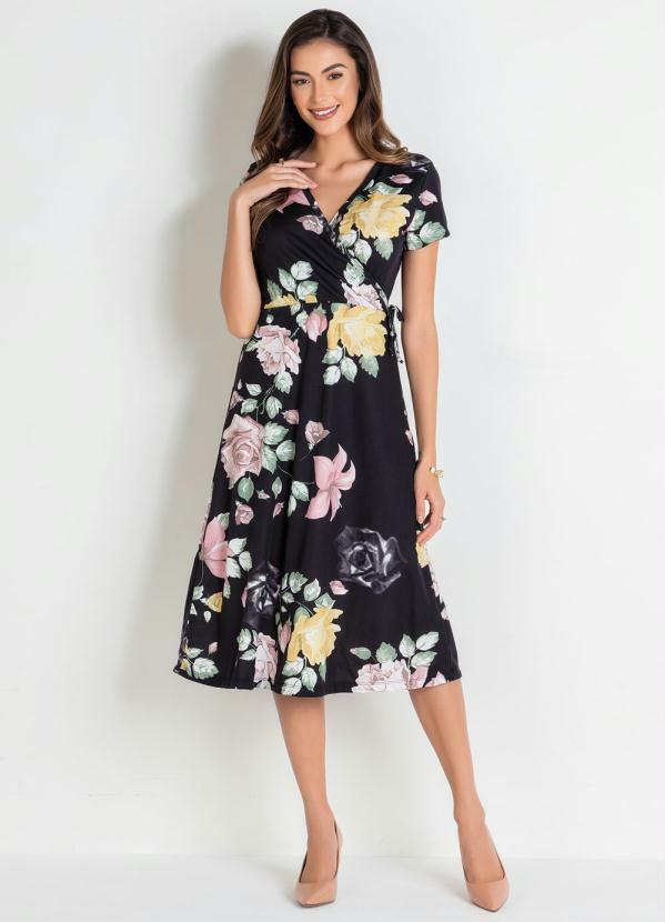 Rosalie - Vestido Floral Dark Moda Evangélica 3