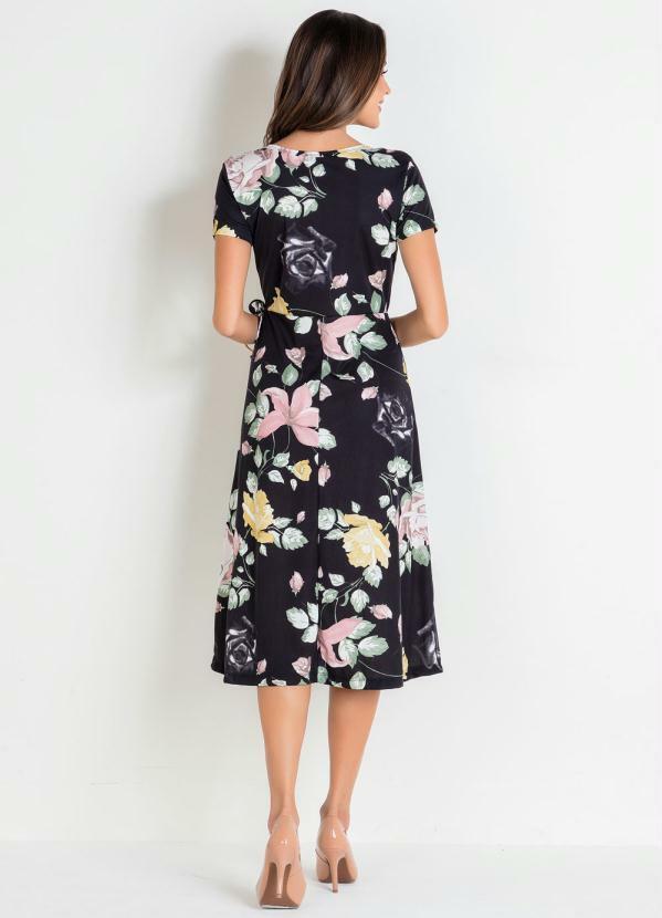 Rosalie - Vestido Floral Dark Moda Evangélica 4