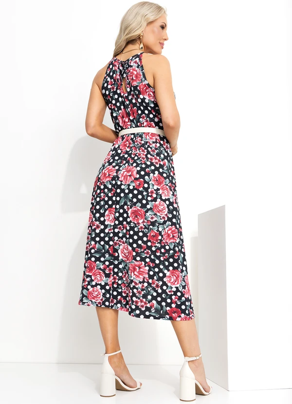 Moda Pop - Vestido Floral e Poá em Poliflex 2