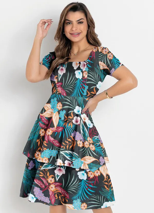 Rosalie - Vestido Floral em Malha