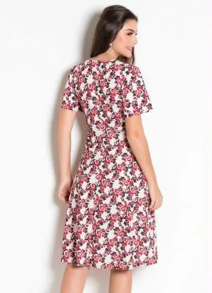Rosalie - Vestido Floral Evasê Moda Evangélica - ROSALIE