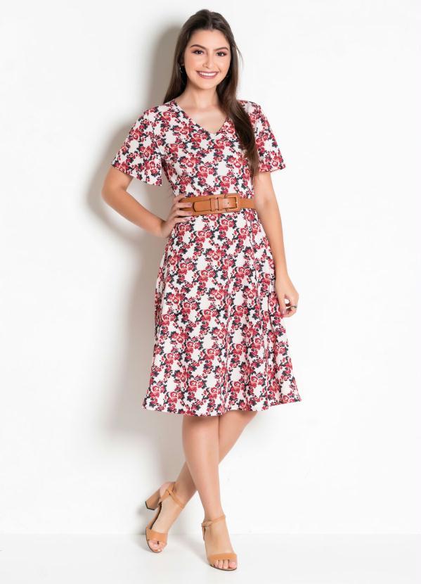 Rosalie - Vestido Floral Evasê Moda Evangélica 4