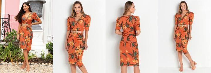 Vestido Floral Ferrugem