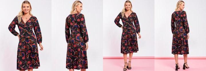 Vestido Floral Invernal em Malha