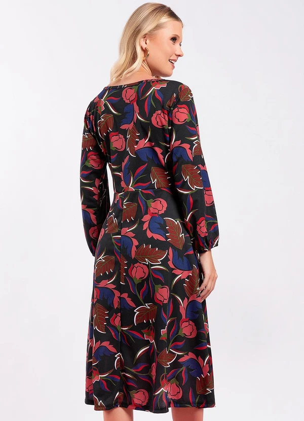 Moda Pop - Vestido Floral Invernal em Malha 2